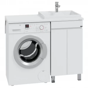 Тумба с раковиной над стиральной машинкой СанТа Марс 48 2 двери напольная правя