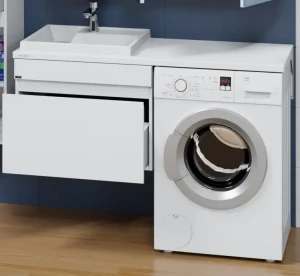 Тумба с раковиной над стиральной машинкой СанТа Марс 69 1 ящик подвесная левая