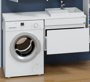 Тумба с раковиной над стиральной машинкой СанТа Марс 69 1 ящик подвесная правая