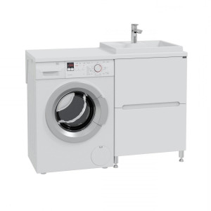 Тумба с раковиной над стиральной машинкой СанТа Марс 69 2 двери напольная правая