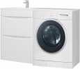 Тумба с раковиной над стиральной машиной Bellezza Олиссия 120 L белая, 2 ящика