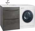 Тумба с раковиной над стиральной машиной Bellezza Олиссия 120 L серая