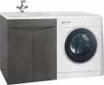 Тумба с раковиной над стиральной машиной Bellezza Олиссия 120 L серая напольная