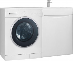 Тумба с раковиной над стиральной машиной Bellezza Олиссия 120 R белая