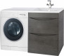 Тумба с раковиной над стиральной машиной Bellezza Олиссия 120 R серая — рис. 1