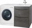 Тумба для комплекта Bellezza Олиссия 120 серая под стиральную машину, 2 ящика