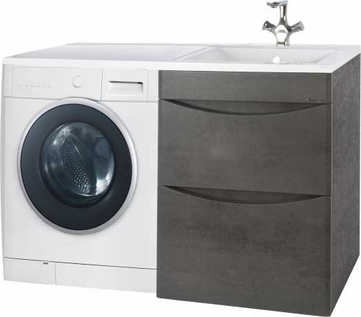 Тумба с раковиной над стиральной машиной Bellezza Олиссия 120 R серая