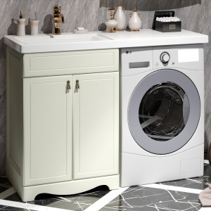Тумба с раковиной над стиральной машиной Opadiris Клио 120 слоновая кость
