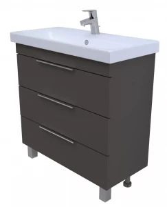 Тумба с раковиной 1Marka Gaula 80 3 ящика Black