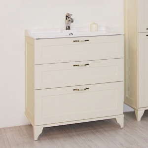 Тумба с раковиной Акватон Леон 80Н дуб бежевый