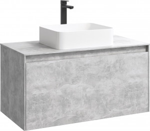 Тумба с раковиной Aqwella 5 stars Mobi 100 бетон светлый