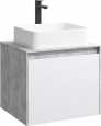 Тумба с раковиной Aqwella 5 stars Mobi 60 бетон светлый, белая