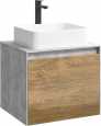Тумба с раковиной Aqwella 5 stars Mobi 60 бетон светлый, дуб балтийс