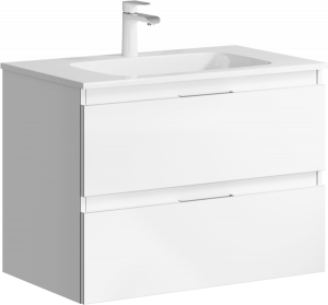 Тумба с раковиной Aqwella Accent 75 подвесная с 2 ящ. белая