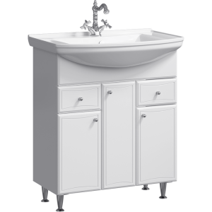 Тумба с раковиной Aqwella Барселона Люкс 85 с бельевой корзиной