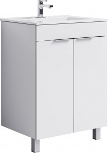 Тумба с раковиной Aqwella Бриг 60 напольная, с 2 дверцами, белая