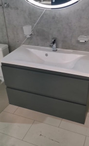 Тумба под раковину Art&Max Bianchi 100 подвесная Серый матовый