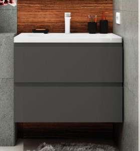 Тумба с раковиной Art&Max Bianchi 75 подвесная Серый матовый