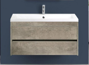 Тумба с раковиной Art&Max Family 100 подвесная Cemento Veneto