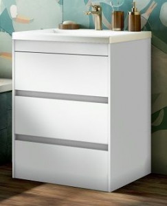 Тумба с раковиной Art&Max Family 60 напольная с тремя ящиками Bianco Lucido