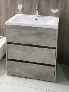 Тумба с раковиной Art&Max Family 90 напольная Cemento Veneto