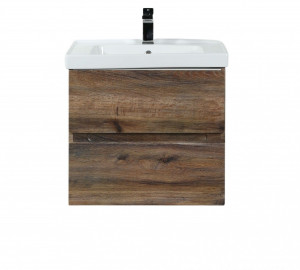 Тумба под раковину Art&Max Techno 60 подвесная с двумя ящиками дуб бомонд