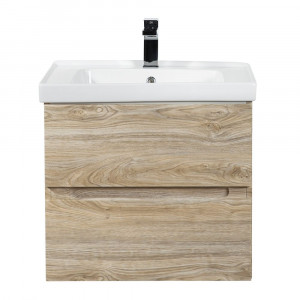 Тумба под раковину Art&Max Techno 60 подвесная с двумя ящиками дуб мелфорд