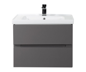 Тумба с раковиной Art&Max Techno 70 подвесная с двумя ящиками Смоки софт