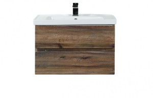 Тумба с раковиной Art&Max Techno 90 подвесная с двумя ящиками дуб бомонд
