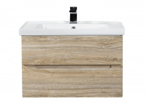 Tумба с раковиной Art&Max Techno 90 подвесная с двумя ящиками дуб мелфорд