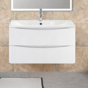 Тумба с раковиной BelBagno Acqua 80 подвесная Bianco Lucido