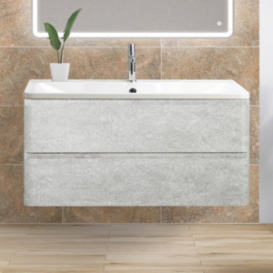 Тумба с раковиной BelBagno Albano 80 подвесная Cemento Verona Grigio