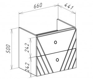 Тумба с раковиной Bellezza Альба 70 подвесная с 2 ящ. белая