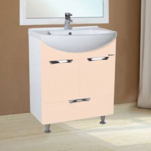 Тумба с раковиной Bellezza Альфа 55 бежевая с нижним ящиком