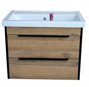 Тумба с раковиной Bellezza Бруно 70 подвесная с 2 ящ. табакко