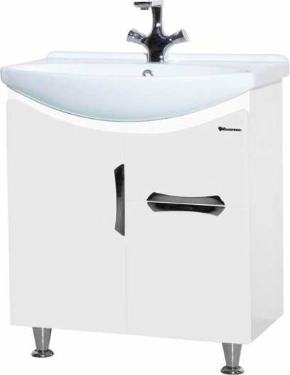 Тумба с раковиной Bellezza Лагуна 65 с ящиком, белая