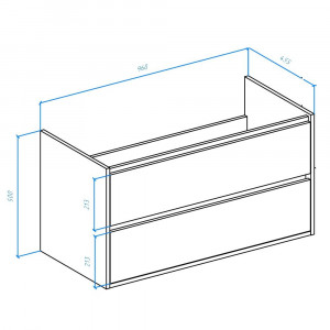 Тумба с раковиной Bellezza Лоренцо 100 подвесная с 2 ящ. Дуб светлый
