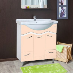 Тумба с раковиной Bellezza Мари 75 белая/бежевая