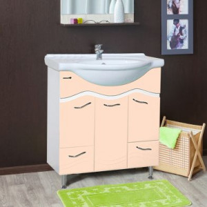 Тумба с раковиной Bellezza Мари 85 белая/бежевая