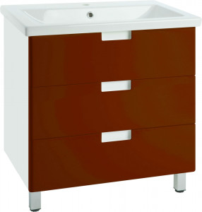 Тумба с раковиной Bellezza Пегас 100 напольная 3 ящика красная