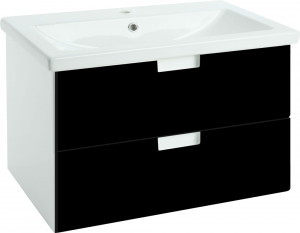 Тумба с раковиной Bellezza Пегас 60 подвесная 2 ящика черная