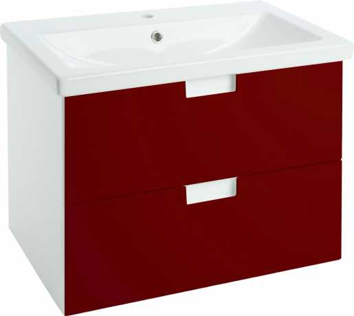 Тумба с раковиной Bellezza Пегас 60 подвесная 2 ящика красная