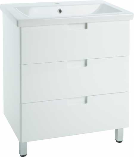 Тумба с раковиной Bellezza Пегас 80 напольная 3 ящика белая