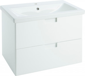Тумба с раковиной Bellezza Пегас 70 подвесная 2 ящика белая