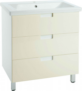 Тумба с раковиной Bellezza Пегас 80 напольная 3 ящика бежевая