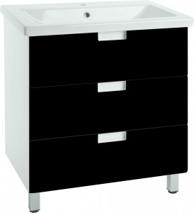 Тумба с раковиной Bellezza Пегас 90 напольная 3 ящика черная