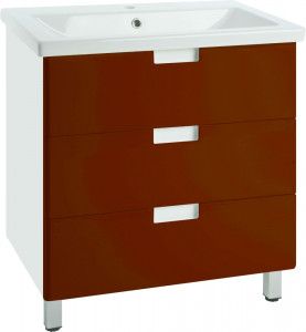 Тумба с раковиной Bellezza Пегас 90 напольная 3 ящика красная