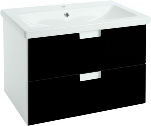 Тумба с раковиной Bellezza Пегас 90 подвесная 2 ящика черная