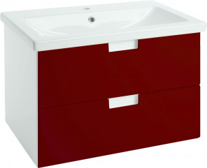 Тумба с раковиной Bellezza Пегас 90 подвесная 2 ящика красная