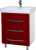 Тумба с раковиной Bellezza Рокко 50 красная напольная 3 ящика